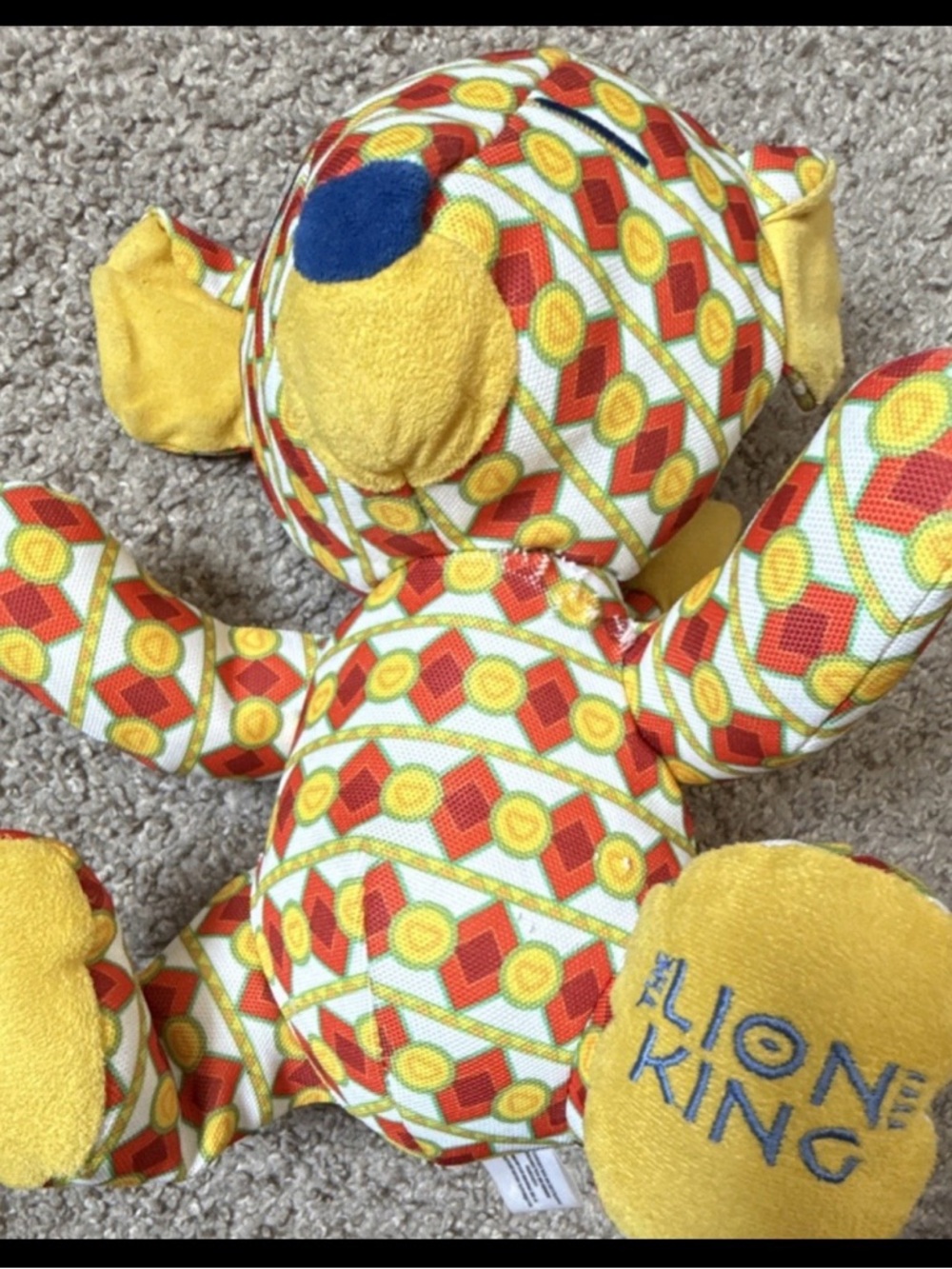 Disney Multicolor Patterned The Lion King -Plush Toy - Yellow, Red, Green
